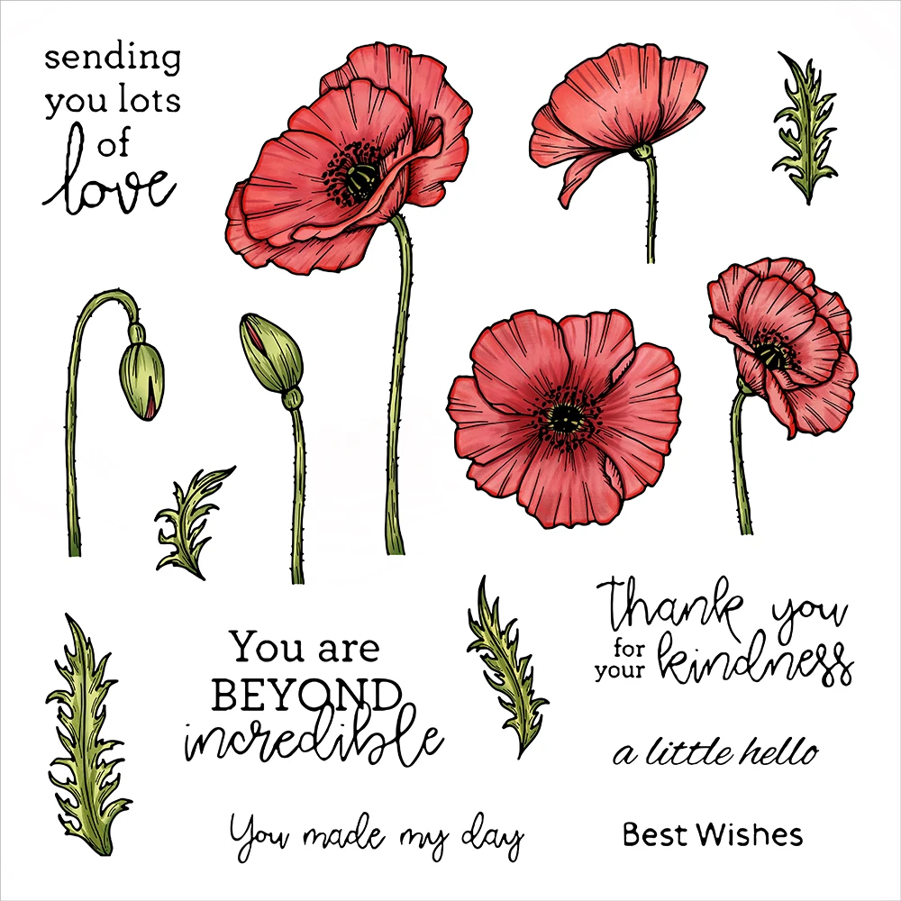 MangoCraft Blooming Flowers Metal Cutting Dies Clear Stamp Valentine's Day DIY Scrapbooking Dies Stamps Paper Cards   Decor
