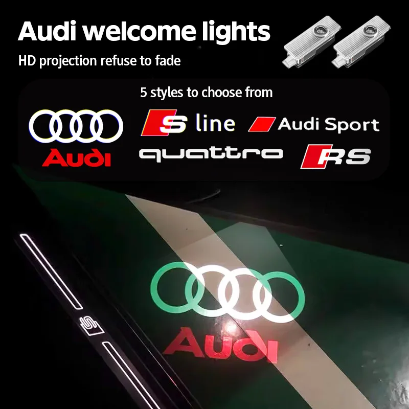 2 шт. для Audi Sline A4 A5 A7 S4 RS4 A6 TT A1 A3 Q1 Q3 Q5 Q8 quattro RS3 Автомобильная дверь HD Добро