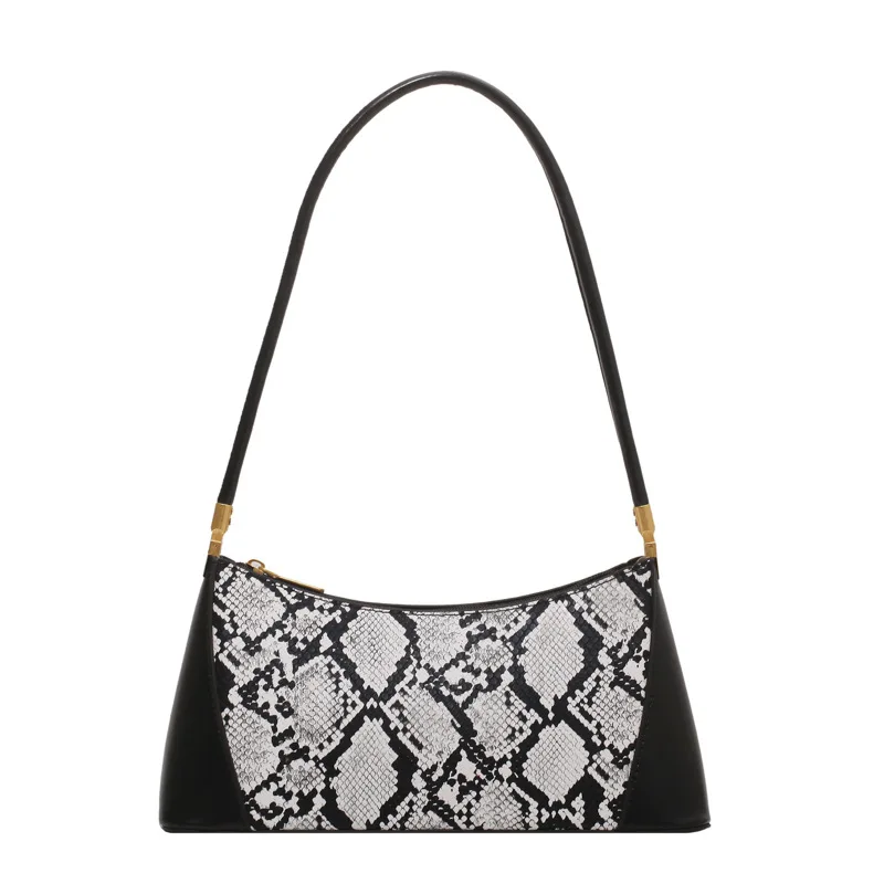 

Retro Serpentine PU Leather Bag Brand Totes Small Handbags Luxury Designer Lady Soft Underarm Crossbody Side Shoulder Side Bags