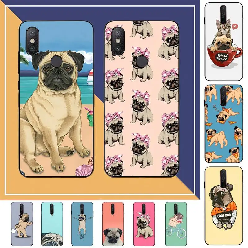 

Cartoon Cute Pug Dog Phone Case for Redmi Note 8 7 9 4 6 pro max T X 5A 3 10 lite pro