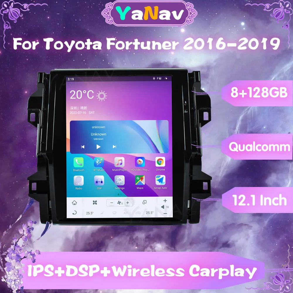 

For Toyota Fortuner 2016-2019 Qualcomm Android 11 128GB Car Radio GPS Navigation Auto Stereo Multimedia Player Wireless Carplay