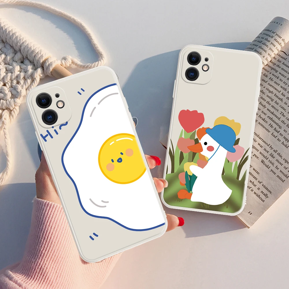 

Duck Pattern Case For Huawei P50 P30 P20 P40 Pro Plus Lite Cover Funda Mate 40 30 20 30E Pro Cartoon Graffiti Painted Phone Case