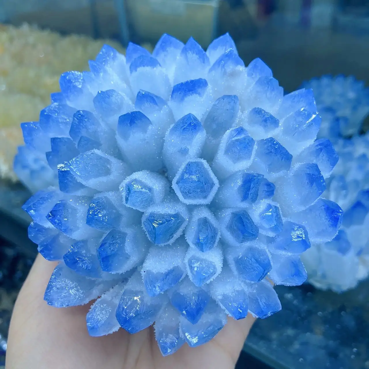 

300-700g Rare Beautiful blue Ghost phantom Quartz Crystal Cluster Specimen