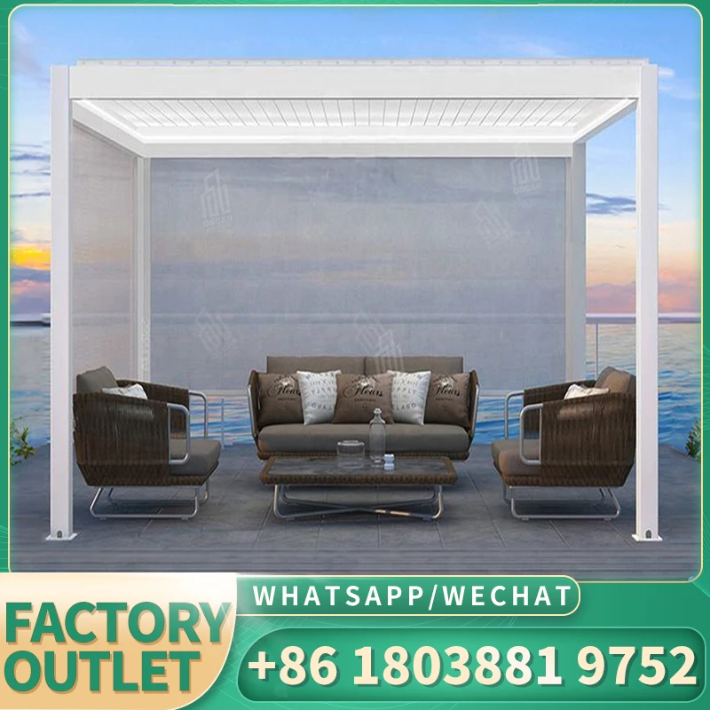 Shinilions нестандартного размера 10x12 моторизованная пергола для улицы современная