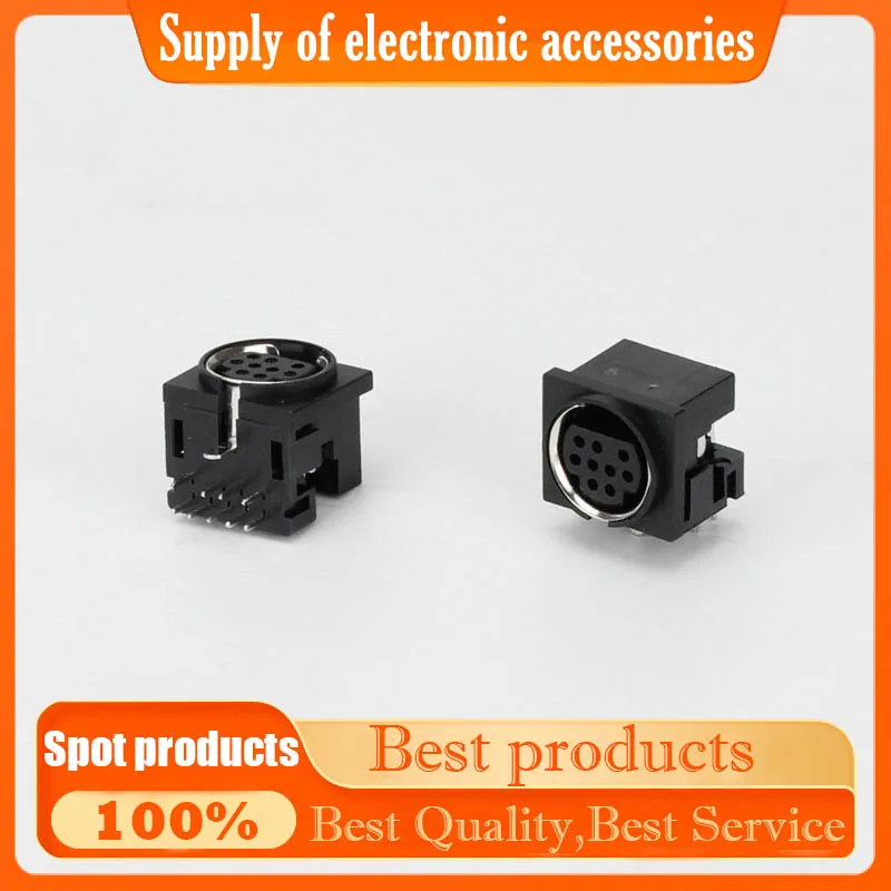 Фото MDC-9-16 S клеммная розетка MINI DIN9P гнездовая розетка с круглой головкой и квадратной головкой, вилка 90 градусов, 9-жильный терминал №1