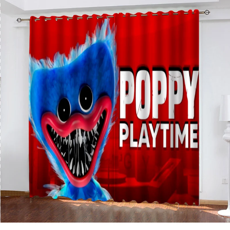 

Poppy Playtime Huggy Wuggy 3D Printed Blackout Curtain for Kids Adults Bedroom Living Room Home Decor