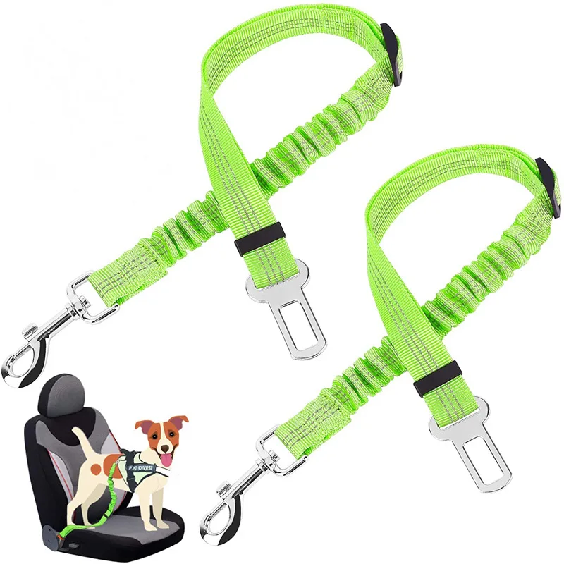 

Pet Dog Car Seat Belt Retractable Buffer Elastic Reflective Safety Traction Rope Dog Leash Harness Dog Accessories for Dgs