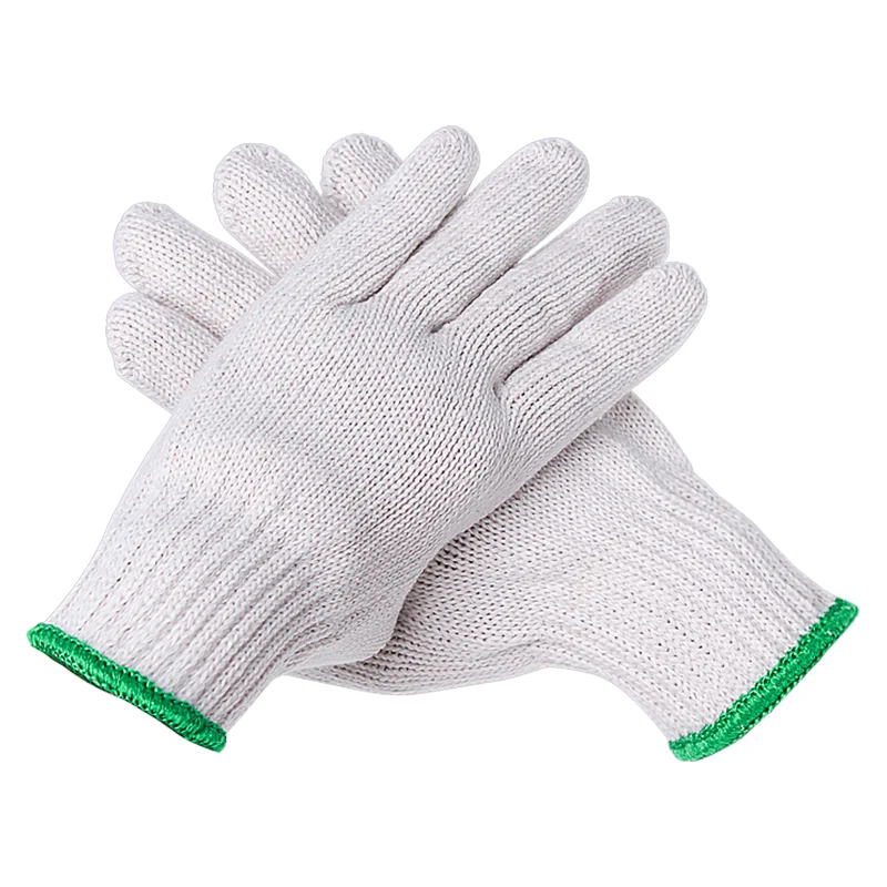 CK Tech.10Pairs/Bag Labor Protection White Cotton Thread Gloves Driver Repair Work Gloves Construction Woodworking Household Use