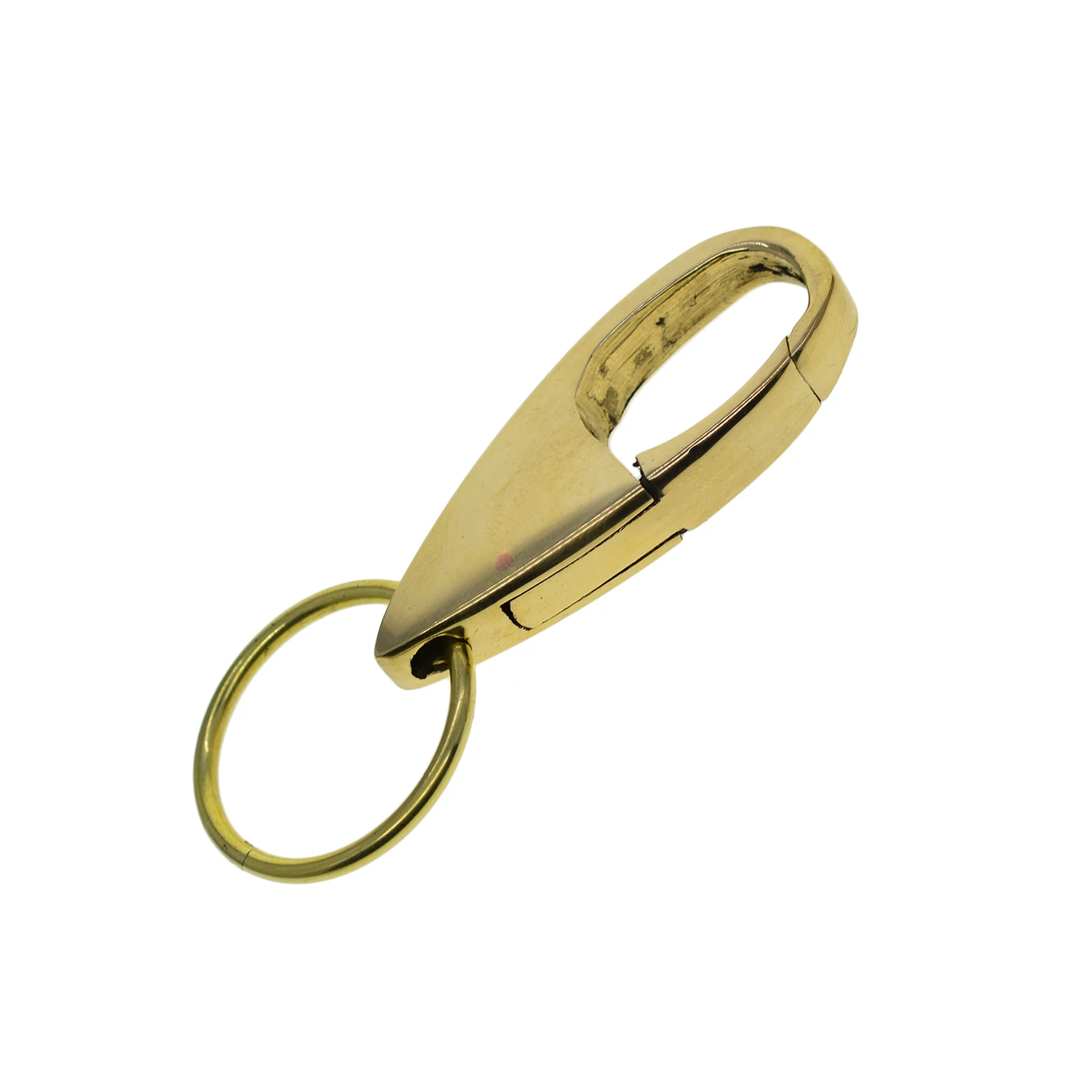 

Solid Brass easy open spring Snap Hook Luxury business car Key holder Fob Lanyard mirror polished Jump lock ring keychains