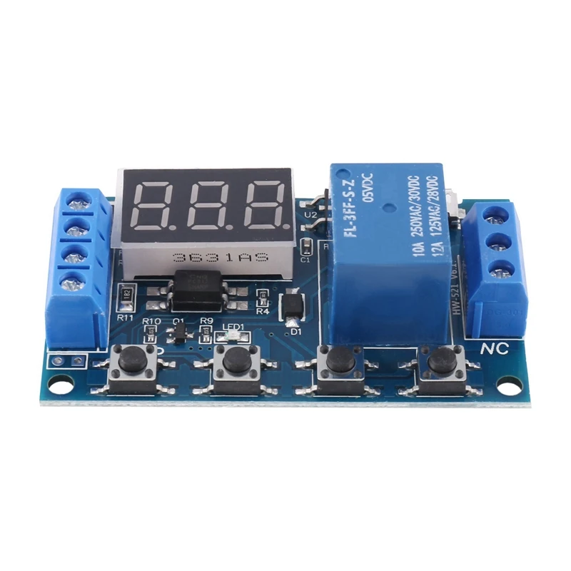 

10X HW-521 Digital Time Delay 1 Way Relay Trigger Cycle Timer Delay Switch Circuit Board Timing Control Module