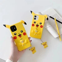 3d pokemon pikachu cartoon phone cases for iphone 13 12 11 pro max mini xr xs max 8 x 7 se 2022 cute anime soft phone cover