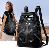 soft leather womens bag 2022 new version three purpose multi functional backpack car stitching all match travel backpack