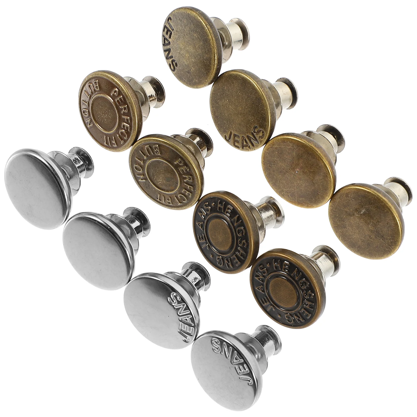 

12 Pcs Jean Pant Button Pants Waist Buckle Metal Buttons Jeans Rivets Tack Fastener