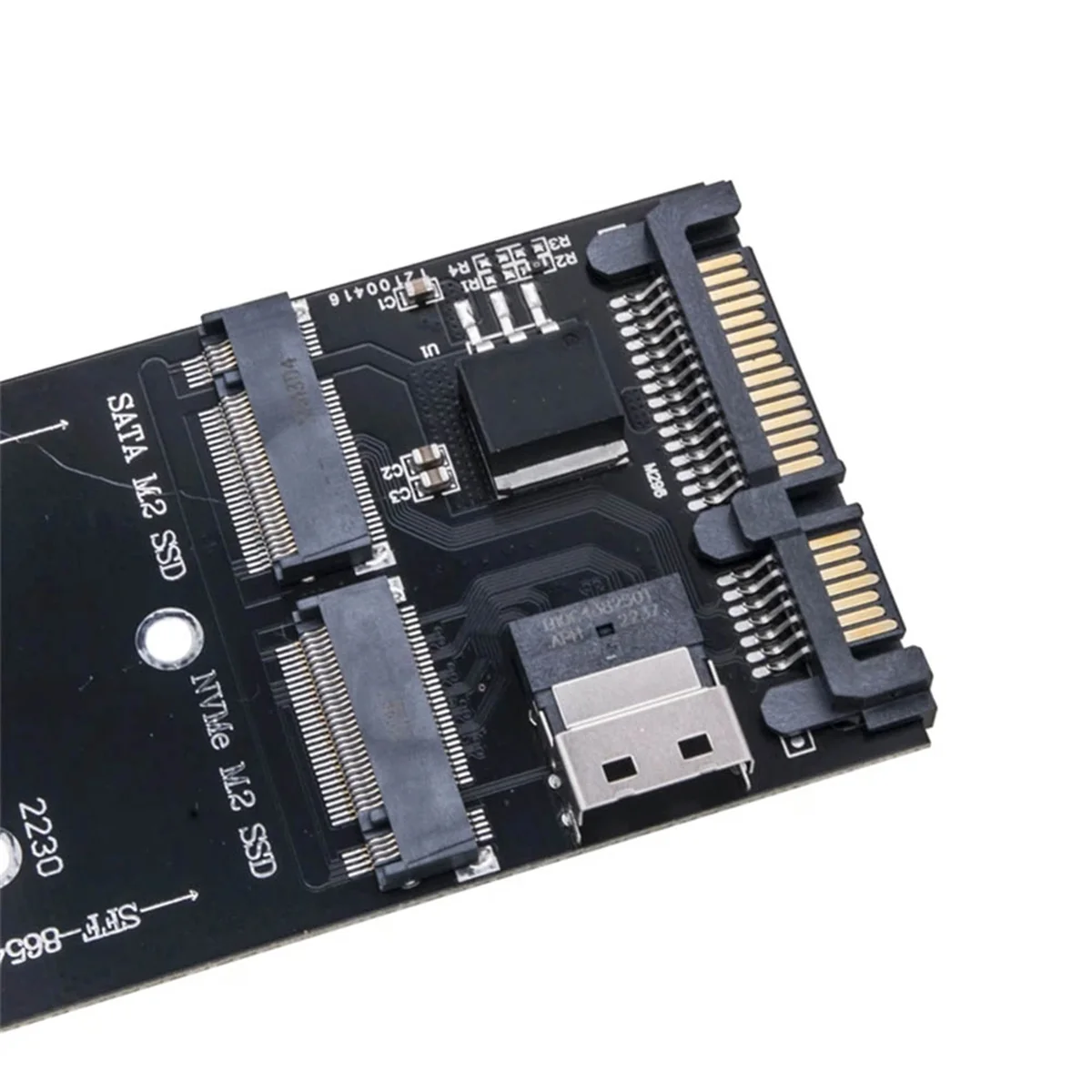 Фото T35C M2 SSD-адаптер M.2 SATA Ngff SSD в SATA + M2 NVME SSD в SFF-8654 Преобразователь карты расширения SATA в M2 №4