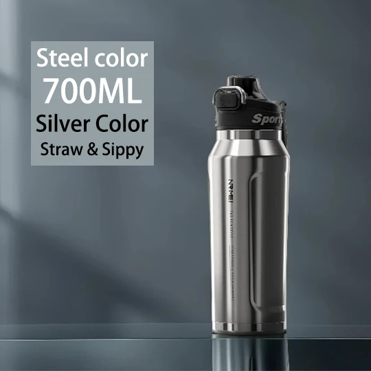 

Изолированная бутылка из нержавеющей стали с ручкой, портативные металлические термосы для улицы, герметичная бутылка-термос для спорта