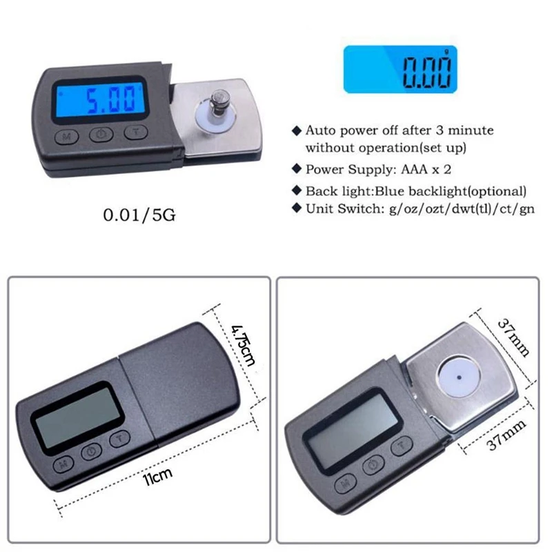 Прецизионный 0 01G профессиональный LP цифровой проигрыватель стилус Force Scale Gauge Led