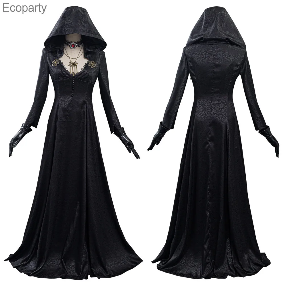 

2022 Evil Village Cosplay Costume Vampire Lady Women Girls Dress Masquerade Party Outfits Halloween Carnival Vintage Anime Suit