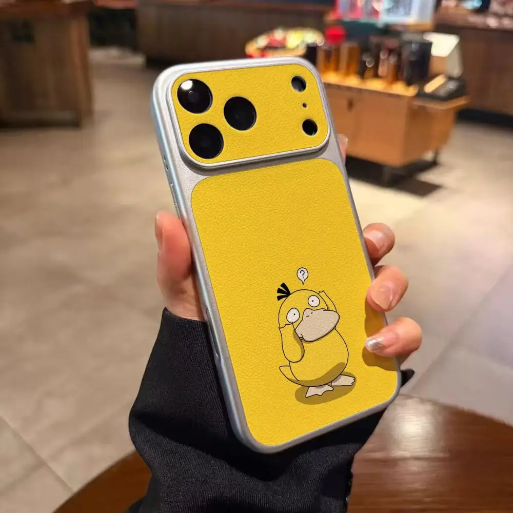 Фото Милый чехол для телефона P-Psyducks для мужчин, с гальваническим серебряным покрытием, из овечьей кожи, для iPhone 17, 16, 15, 14, 12, 17ProPlus, 13, 11 Pro MAX. №4