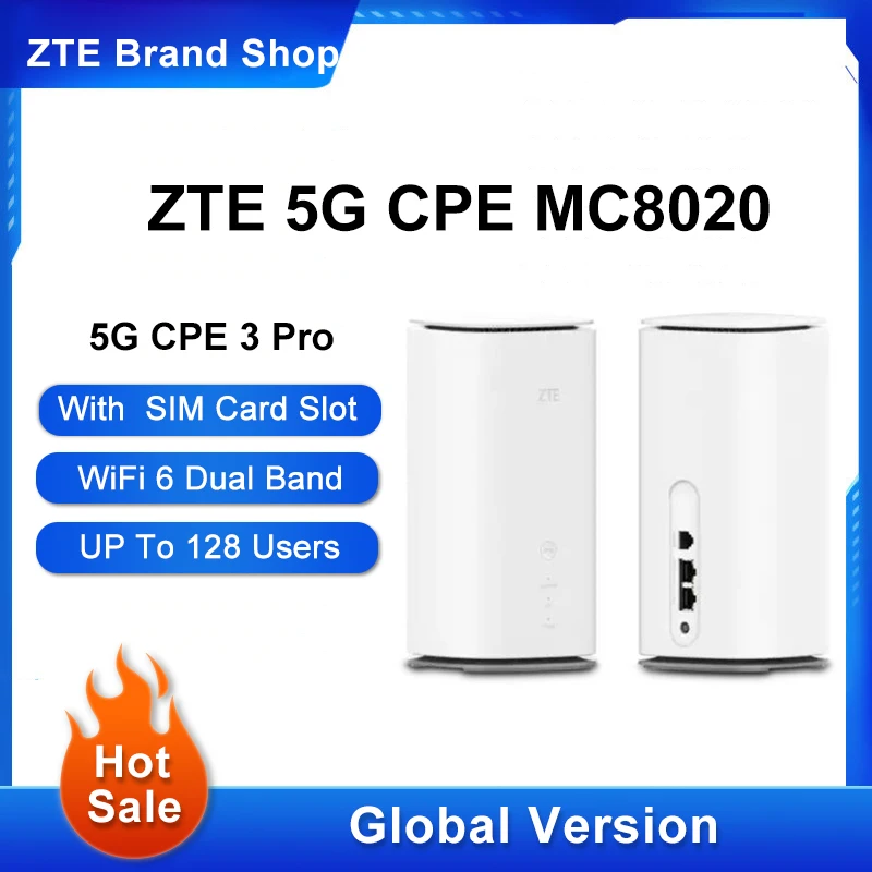 NEW Product ZTE MC8020 5G CPE3  PRO  5G Modem CPE WIFI 6  Dual Band 5400Mbps Up To 128 Users Wireless Routers With Sim Card