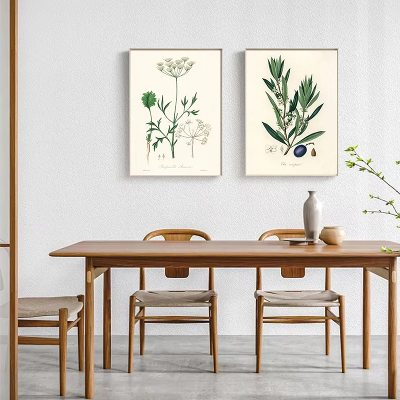 Винтажный ботанический папоротник эстетический цветок растения ретро постер