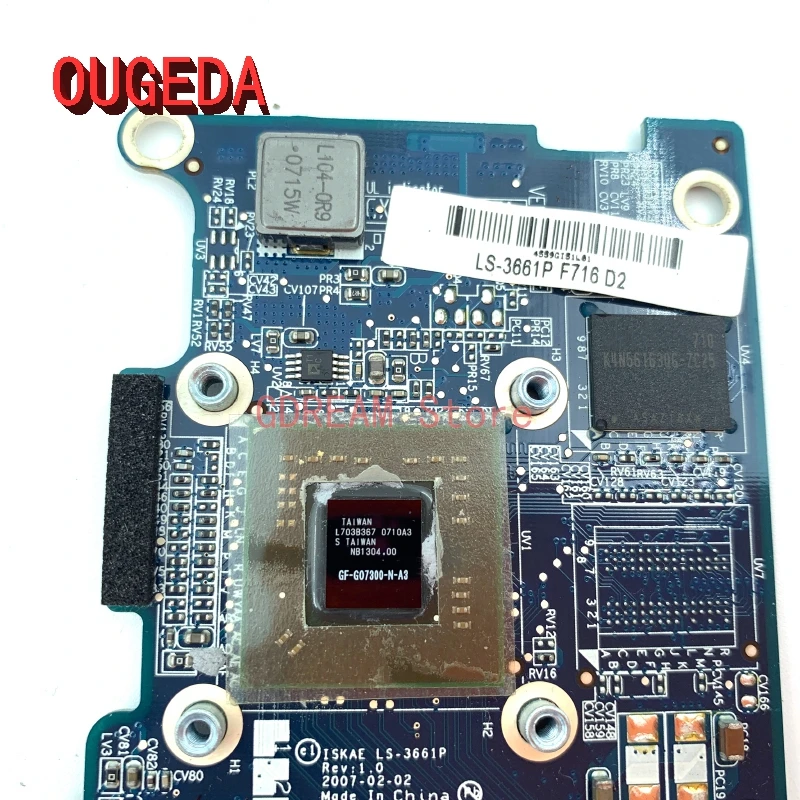 Видеокарта OUGEDA K000049880 K000049660 LS-3661P G72mv GO7300 VGA для ноутбука Toshiba A200 A205 A215 |