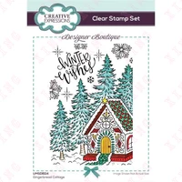 newest gingerbread cottage clear silicone stamps scrapbook diary decoration embossing template diy gift card craft reusable mold
