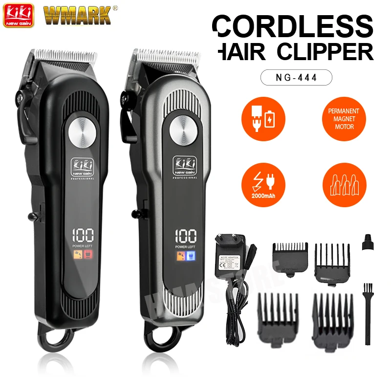 

WMARK KIKI NG-444 Hair Clipper Rechargeable Cordless Hair Trimmer Professional Oil Head Haircut Beard Barber Shaver Machine Men