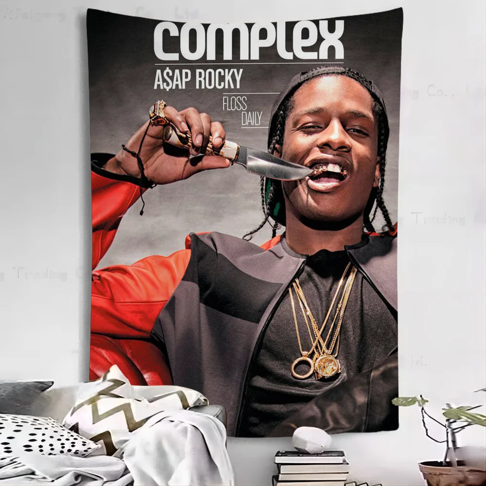 Music Album Star Asap Rocky Hip Hop Colorful Tapestry Wall Hanging Bohemian Tapestries Mandala Art Decor