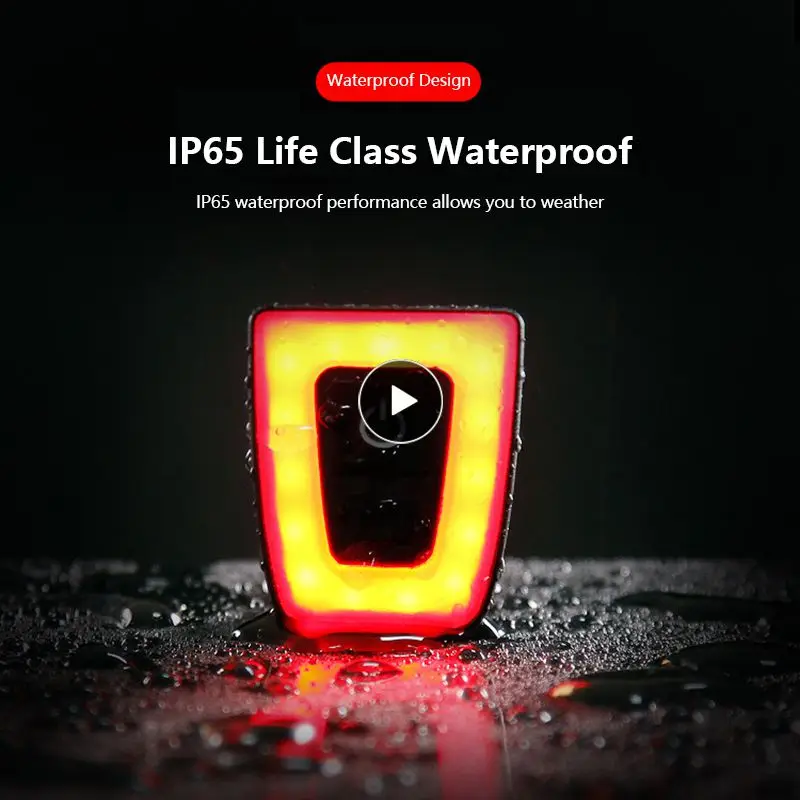 

USB Rechargeable Flashlight For Bicycle Rear Light Waterproof Bike Helmet Taillight Cycling Warning Light Flash