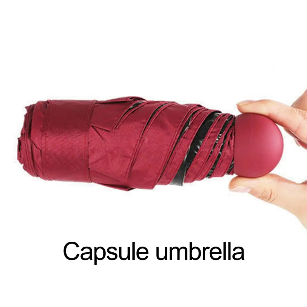 

Mini Umbrella Small Round Handle Solid Color 8 Ribs Lightweight Portable Umbrella Outdoor