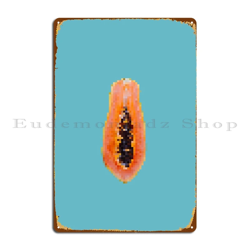 

Фруктовый пиксельный художественный металлический знак папайя печать кинотеатр клубный кинотеатр ржавый жестяной знак плакат