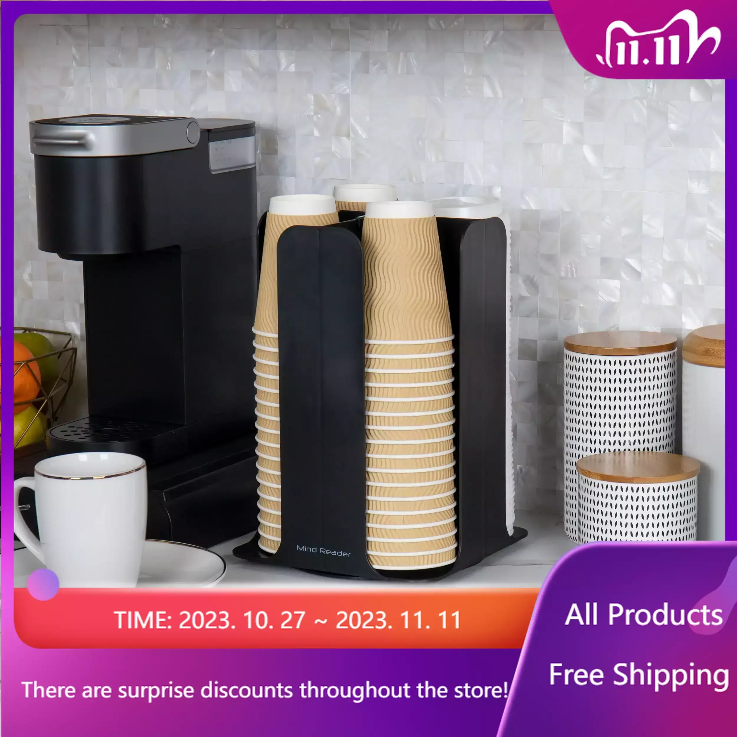 

Totem Breakroom Cup and Lid Holder Kitchen Organizer,Disposable Cup Storage Water Bottle Storage
