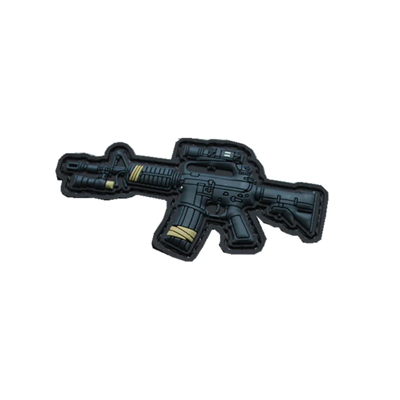 Q Версия Оружия 3D PVC Силиконовый Значок CLOT 727 Тактический Набор Наклеек HK416 Военные Знаки Для Одежды Рюкзака Декор.