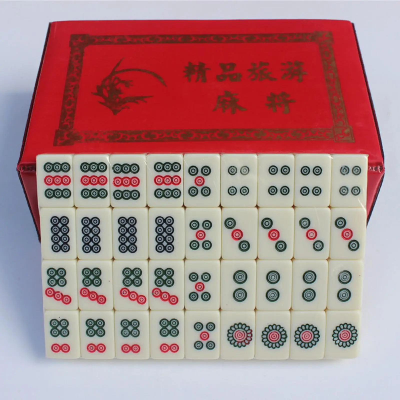 Mahjong With Storage Box Traditional For Family Game 144 Mahjong Tile