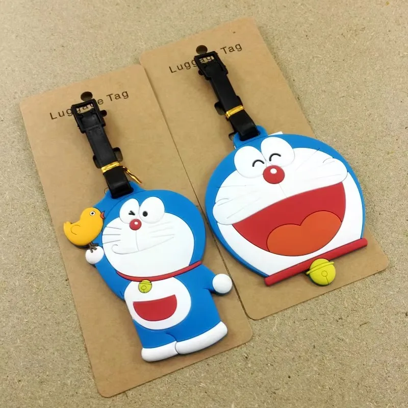 

Japanese Doraemon Accessories Luggage Tag Silica Gel Suitcase ID Address Holder Baggage Boarding Tag Portable Label