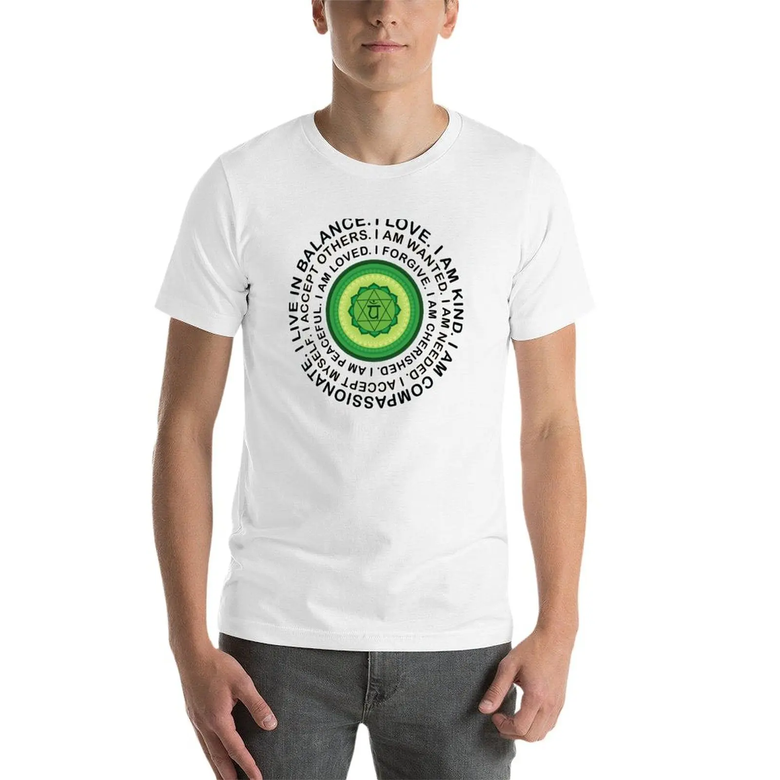 Фото Футболка Yoga Love Yogi Birthday Heart Anahata Chakra, футболки с принтами, мужская хлопковая футболка, футболка для мужчин №3