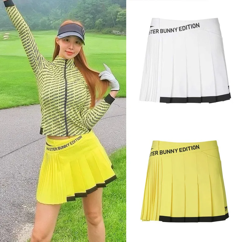 

Women's Golf Clothing Korean Short Skirt 22 New Printed Pleated Skirt Anti Light Elastic Skirt