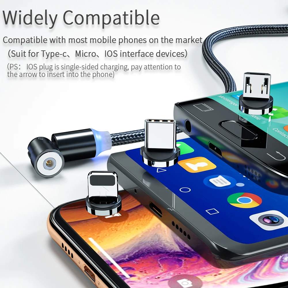 Магнитный кабель DIXSG Micro USB Тип C для iPhone Xiaomi Быстрая зарядка магнитное зарядное