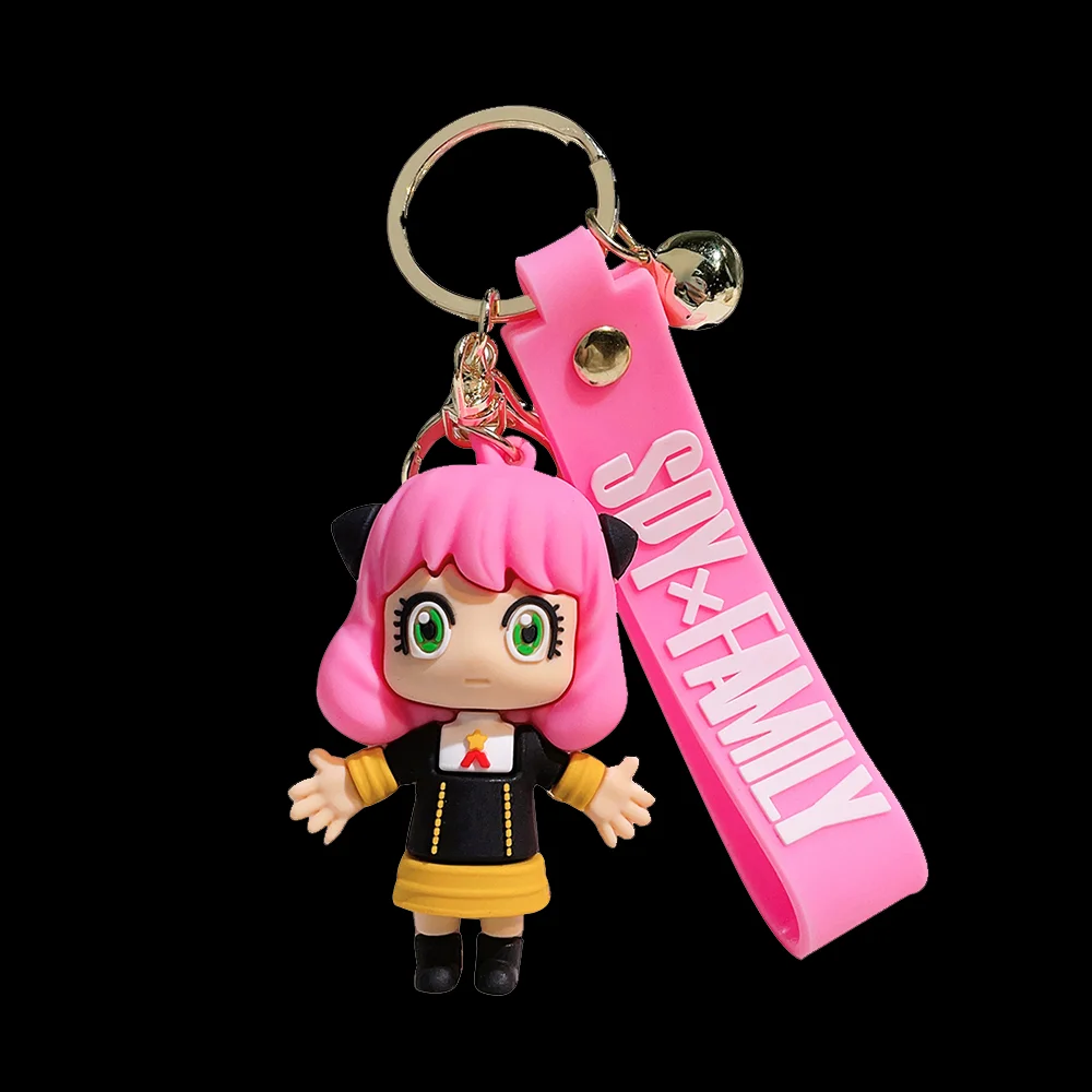 

Cute Spy X Family Anya Keychains 3D Doll Cosplay Props Keyrings Anime Anya Loid Yor Pendant Key Chain Car Bag Jewelry