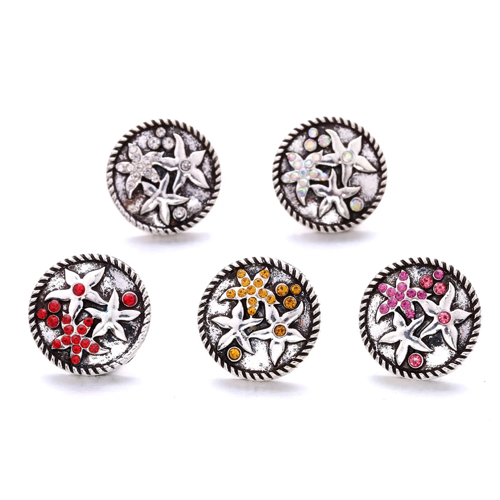 

10pcs/Lot New Christmas Snap Jewelry 18mm Buttons Flower Snaps Buttons Cufflinks For Mens And Woman18mm Snap Bracelet B454