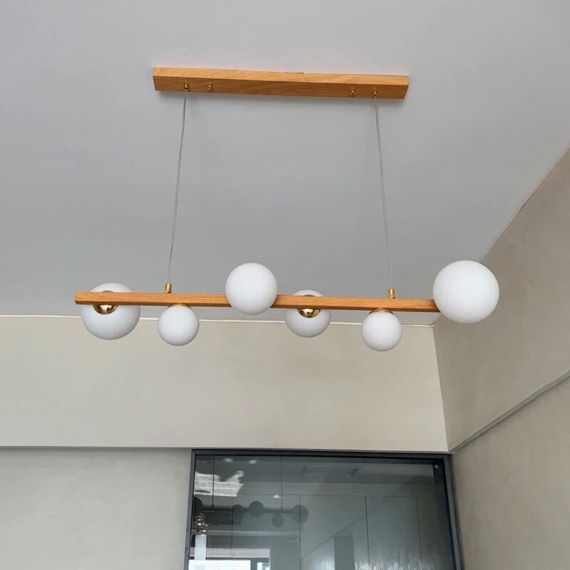 Pаспродажа Люстра для столовой, подвесной светильник из твердой древесины с волшебными пузырями, для потолка, простое украшение для дома