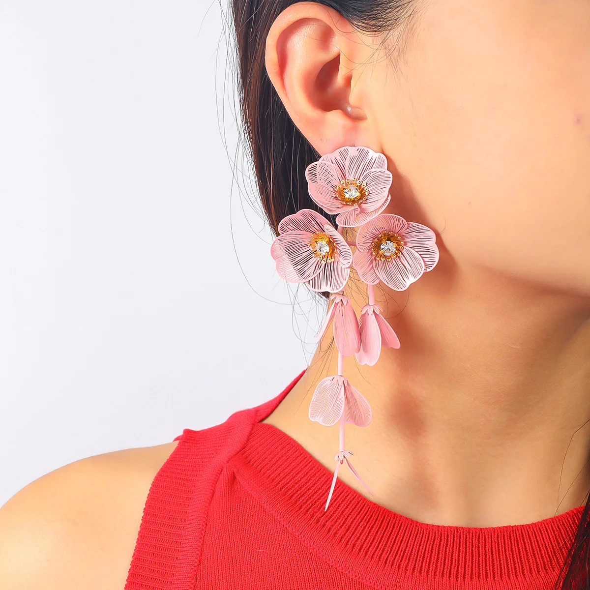 Богемные серьги ручной работы Vedawas с цветами из сплава элегантные винтажные