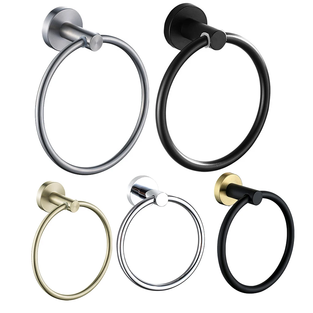 

Hand Towel Holder Fixing Rings Hanging Rack Exquisite Convenient Towels Hangers for Indoor Use Hanger Stand Silver