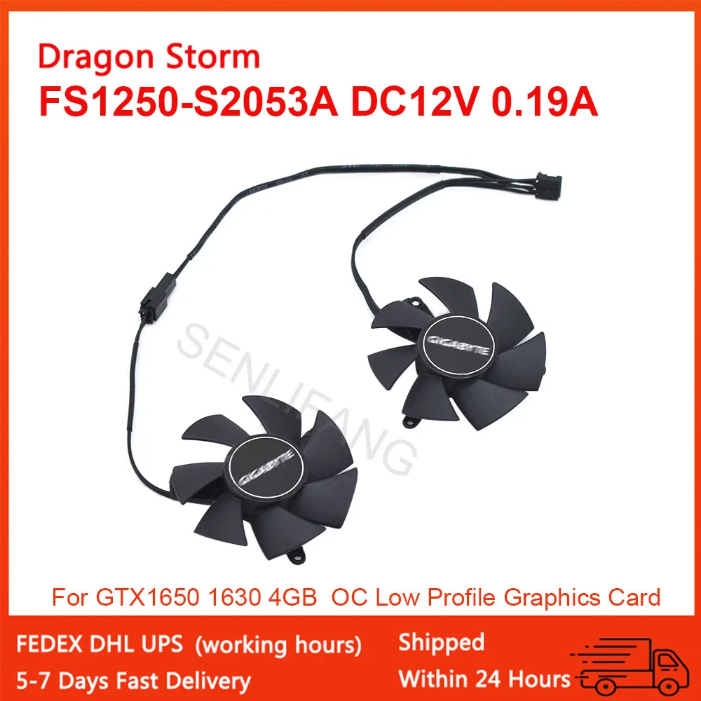 Фото FS1250-S2053A 12V вентилятор для Gigabyte GTX1650 1630 4 Гб OC низкопрофильный охлаждающий охладитель видеокарты 3Pin 0.19A 47 мм №1