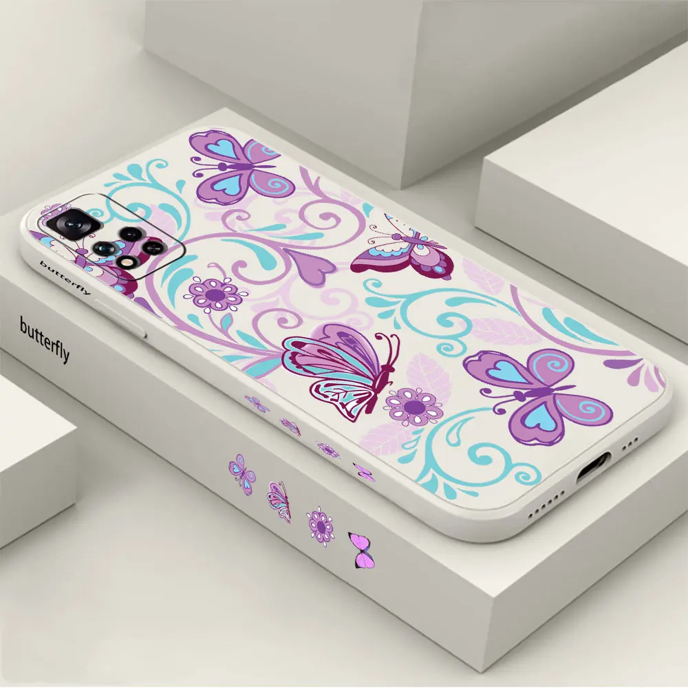

Flower Butterfly Phone Case For Redmi Note 12 11 11T 11R 11E 11S 10 10T 9 9S 9T 8 7 7S Pro Plus Max 4G 5G Cover Funda Cqoue Capa