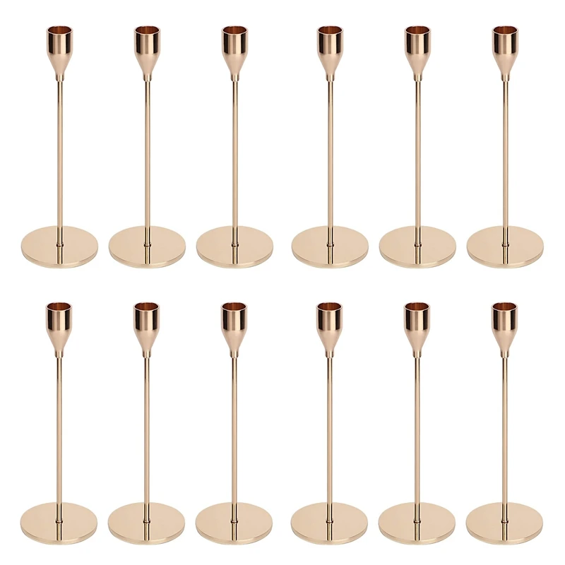 

Candle Holder, Set Of 12 Candle Holders Candlestick Holder Metal Taper Candle Holder, Decorative Candle Stand For Table