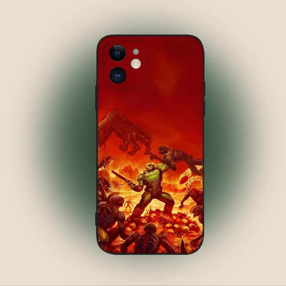 Чехол для телефона Game Dooms iPhone 15 14 13 12 11 Plus Pro Max XS XR SE Mini 8 7 мягкий силиконовый черный