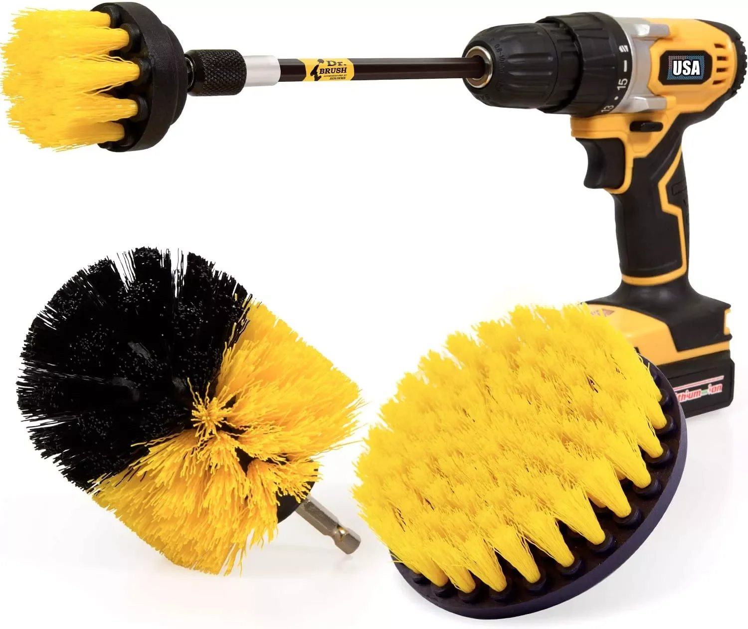 

NEW2023 3Pcs/Set Scrubber Brush Drill Brush Kit Plastic Round Cleaning Brush For Carpet Glass Car Tires Nylon Brushes 2/3.5/4in