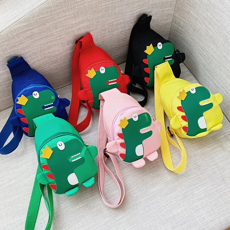 

Cartoon Animal Children's Bags Nylon Waterproof Dinosaur Children's Chest Pack Cute Girl Backpack Boy Baby Crossbody Bag Kinderg