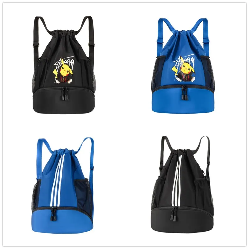 

Сумка для баскетбола Pokmon на шнурке, простая вместительная Спортивная уличная сумка для футбольного мяча, студенческий креативный рюкзак